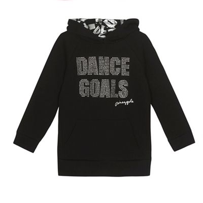 Girls' black diamante 'Dance Goals' hoodie